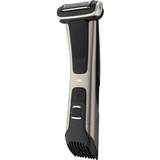 Philips 7000 series Bodygroom Series 7000 BG7025/15 Recortador corporal e íntimo impermeable, Cortador de pelo negro/Gris, Mojado y seco, Autoafilables de la hoja, No necesita mantenimiento ni lubricación, AC/Batería, Negro