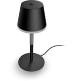 Philips Hue Lámpara de mesa portátil Hue Go negro, Philips Hue White and Color ambiance Lámpara de mesa portátil Hue Go, Lámpara de mesa inteligente, Bluetooth/Zigbee, Negro, LED, Metal, Bombilla(s) no reemplazable(s)