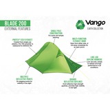 Vango Tienda túnel Blade 200, Tienda de campaña verde