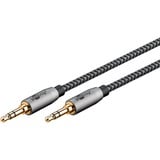 goobay Cable de conexión de audio Plus AUX 3,5mm estéreo negro/Plateado