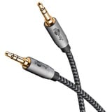 goobay Cable de conexión de audio Plus AUX 3,5mm estéreo negro/Plateado