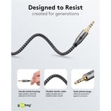 goobay Cable de conexión de audio Plus AUX 3,5mm estéreo negro/Plateado