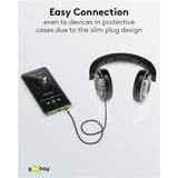 goobay Cable de conexión de audio Plus AUX 3,5mm estéreo negro/Plateado