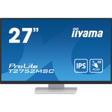iiyama ProLite T2752MSC-W1 pantalla para PC 68,6 cm (27") 1920 x 1080 Pixeles Full HD LED Pantalla táctil Blanco, Monitor LED blanco (mate), 68,6 cm (27"), 1920 x 1080 Pixeles, Full HD, LED, 5 ms, Blanco
