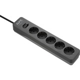 APC PME5B-GR limitador de tensión Negro 5 salidas AC 230 V 1,5 m, Regleta negro, 680 J, 5 salidas AC, Tipo F, 230 V, 50/60 Hz, 10 A