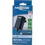 Ansmann APS 300 adaptador e inversor de corriente Interior 3,6 W Negro, Fuente de alimentación negro, Universal, Interior, 100 - 240 V, 50/60 Hz, 3,6 W, 3 - 12 V