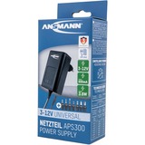 Ansmann APS 300 adaptador e inversor de corriente Interior 3,6 W Negro, Fuente de alimentación negro, Universal, Interior, 100 - 240 V, 50/60 Hz, 3,6 W, 3 - 12 V