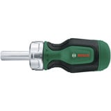 Bosch Destornillador de carraca corto + 6 puntas verde/Negro