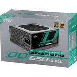 DeepCool DQ650-M-V2L unidad de fuente de alimentación 650 W 20+4 pin ATX Negro, Fuente de alimentación de PC negro, 650 W, 100 - 240 V, 47 - 63 Hz, 10 A, Activo, 100 W