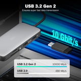 Digitus Estación de acoplamiento USB-C de 8 puertos gris/Negro
