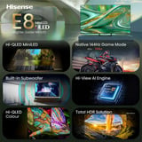 Hisense ULED 55E8S MiniLED, TV QLED negro/Gris oscuro