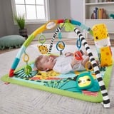 Mattel HJW08 gimnasio para bebé y tapete de juego Plástico Multicolor Manta de juegos para bebés, Gimnasio de actividades/Alfombra Manta de juegos para bebés, Barra de juguetes, Sonoro, Multicolor, Plástico