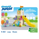 PLAYMOBIL Junior: Torre de aventuras con puesto de helados, Juegos de construcción 