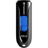 Transcend JetFlash 790 unidad flash USB 256 GB USB tipo A 3.2 Gen 1 (3.1 Gen 1) Negro, Lápiz USB negro/Azul, 256 GB, USB tipo A, 3.2 Gen 1 (3.1 Gen 1), Sin tapa, 4,9 g, Negro