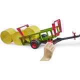 bruder Recolector de pacas redondas con 3 pacas redondas, Automóvil de construcción 