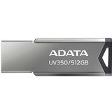 ADATA UV350 512 GB, Lápiz USB plateado/metálico, Minorista
