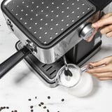Cecotec 1556, Cafetera espresso acero fino cepillado/Negro