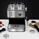 Cecotec 1556, Cafetera espresso acero fino cepillado/Negro