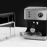 Cecotec 1556, Cafetera espresso acero fino cepillado/Negro