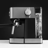 Cecotec 1556, Cafetera espresso acero fino cepillado/Negro