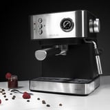 Cecotec 1556, Cafetera espresso acero fino cepillado/Negro