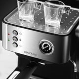 Cecotec 1556, Cafetera espresso acero fino cepillado/Negro