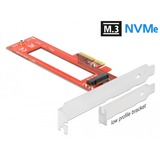 DeLOCK 90401 tarjeta y adaptador de interfaz Interno M.3, Controlador PCIe, M.3, PCI 3.0, Rojo