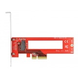 DeLOCK 90401 tarjeta y adaptador de interfaz Interno M.3, Controlador PCIe, M.3, PCI 3.0, Rojo