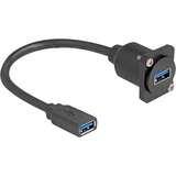 DeLOCK Cable USB 3.2 Gen 1 tipo D, conector USB-A hembra > conector USB-A hembra negro