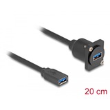 DeLOCK Cable USB 3.2 Gen 1 tipo D, conector USB-A hembra > conector USB-A hembra negro