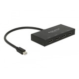 DeLOCK Divisor DisplayPort 1x mini DisplayPort 1.2 > 4x DisplayPort 4K, Display Port Splitter  negro