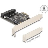 DeLOCK Tarjeta PCI Express x1 a 2 x conectores USB internos de 5 Gbps, Tarjeta de interfaz 