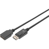 Digitus AK-340200-020-S, Cable alargador negro