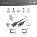 Digitus AK-340200-020-S, Cable alargador negro
