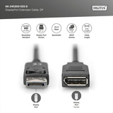 Digitus Cable de extensión DisplayPort 1.2, conector > hembra, Cable alargador negro