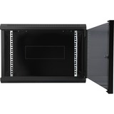 Digitus Carcasa de pared de la serie Dynamic Basic - 600 x 450 mm (an. x pr.), Armario IT negro, Bastidor de pared, 7U, 60 kg, Bloqueo del teclado, 15 kg, Negro