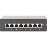 Digitus Panel de conexión Clase E de escritorio, CAT 6, apantallado, Patch Panel negro, CAT 6, apantallado, RJ-45, Cat6, Negro, 285 mm, 55 mm, 778 g