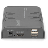 Digitus Receptor Extensor KVM IP HDMI, Switch KVM negro