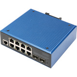 Digitus Switch Gigabit Ethernet PoE gestionado L2 industrial 8+2 puertos, Interruptor/Conmutador 