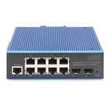 Digitus Switch Gigabit Ethernet PoE gestionado L2 industrial 8+2 puertos, Interruptor/Conmutador 