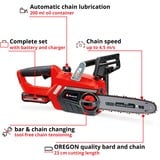 EINHELL GE-LC 18 Li Kit motosierra sin cables 4,3 m/s Negro, Rojo 18 V Ión de litio rojo/Negro, 18 V, Ión de litio, 1 h, 3 Ah, 2,97 kg