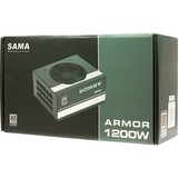 Inter-Tech SAMA FTX-1200-A ARMOR unidad de fuente de alimentación 1200 W 20+4 pin ATX ATX Negro, Fuente de alimentación de PC negro, 1200 W, 110 - 240 V, 1200 W, 47 - 63 Hz, 6 - 15 A, Activo