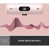 Logitech Brio 500 Cámaras web, Webcam rosa/Negro, 4 MP, 1920 x 1080 Pixeles, Full HD, 60 pps, 1280x720@60fps, 1920x1080@30fps, 720p, 1080p