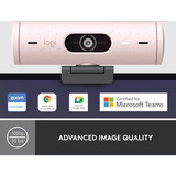 Logitech Brio 500, Webcam rosa/Negro
