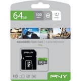 PNY Elite microSD 64 GB, Tarjeta de memoria gris/Verde