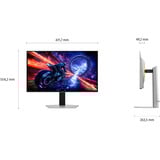 SAMSUNG Monitor Gaming 27" Odyssey G6 G60SF QHD 500Hz Plano, Monitor de gaming plateado, 68,6 cm (27"), 2560 x 1440 Pixeles, Quad HD, OLED, 0,03 ms, Plata