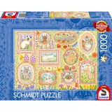 Schmidt Spiele Gatos nobles en esplendor floral, Puzzle 