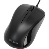 Targus 3 Button Optical USB/PS2 Mouse, Ratón negro, Ambidextro, Óptico, USB tipo A, 1000 DPI, Negro