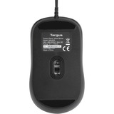 Targus 3 Button Optical USB/PS2 Mouse, Ratón negro, Ambidextro, Óptico, USB tipo A, 1000 DPI, Negro