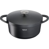 Tefal Trattoria E2184634 cacerola 4,5 L Alrededor Negro, Olla negro, 4,5 L, Alrededor, Negro, Aluminio forjado, Titanio, Negro